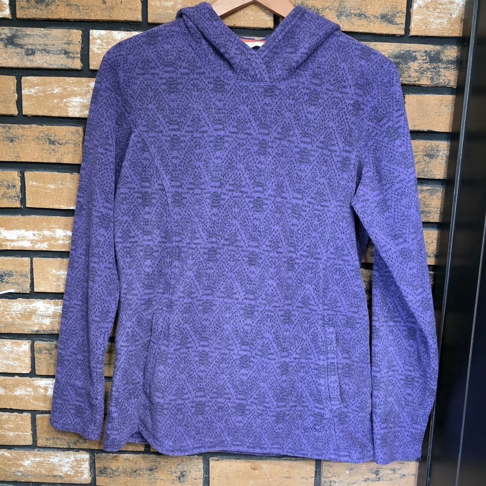 Woolrich Nordic Pullover Kangaroo Pocket Hoodie‎ Small Fleece Purple SweatShirt